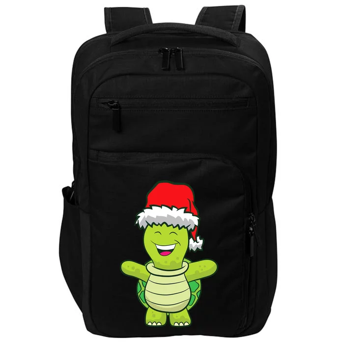 Turtle With Santa Hat Cute Turtle Christmas Impact Tech Backpack