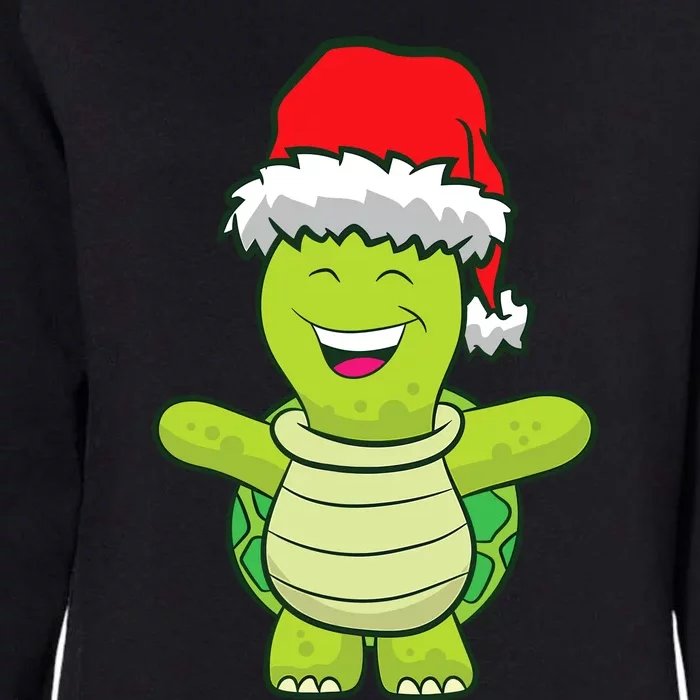 Turtle With Santa Hat Cute Turtle Christmas Womens California Wash Sweatshirt