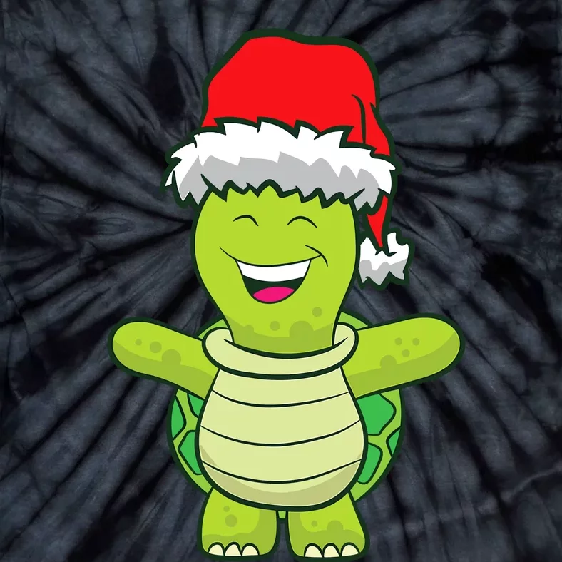 Turtle With Santa Hat Cute Turtle Christmas Tie-Dye T-Shirt