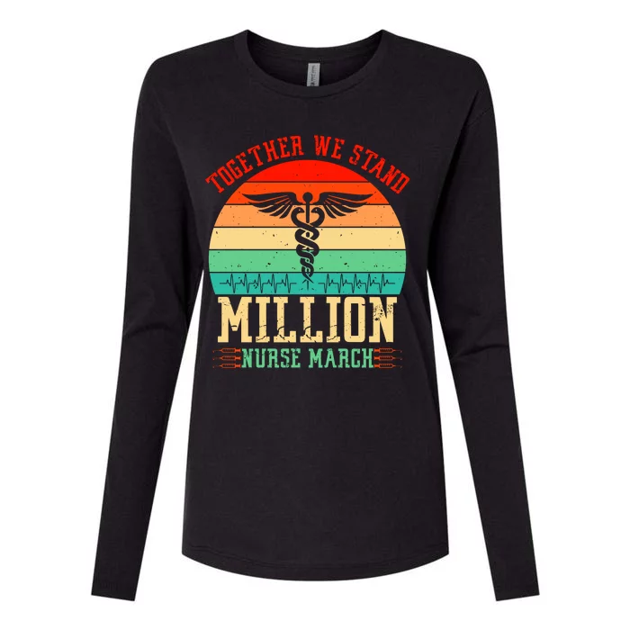 Together We Stand Million Nurse March Womens Cotton Relaxed Long Sleeve T-Shirt