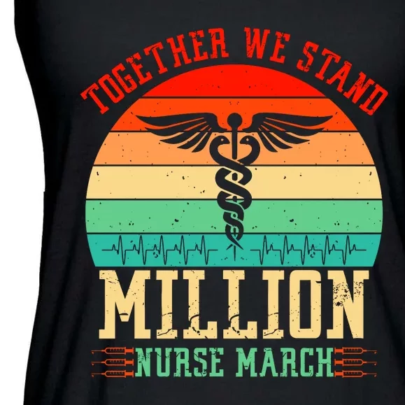 Together We Stand Million Nurse March Ladies Essential Flowy Tank