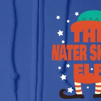 The Water Skiing Elf Christmas Pajama Water Skiing Funny Gift Full Zip Hoodie