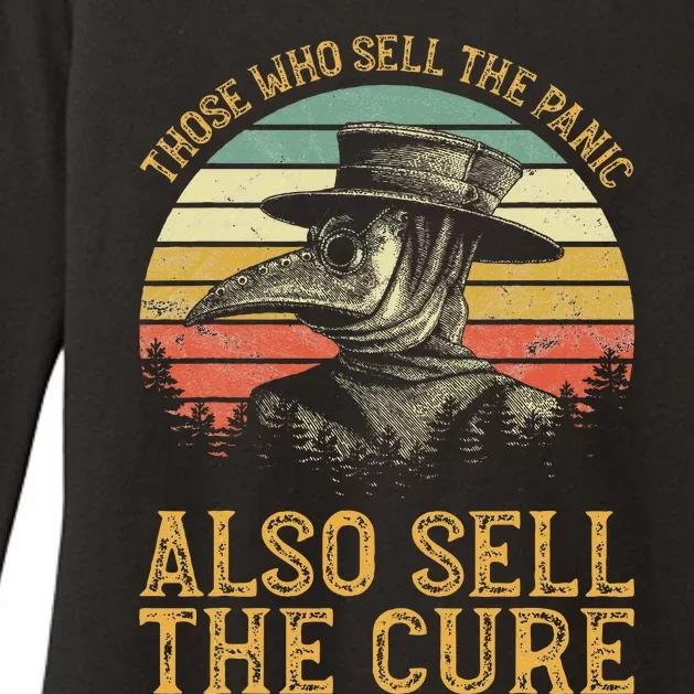 Those Who Sell The Panic Also Sell The Cure Anti Government Womens CVC Long Sleeve Shirt