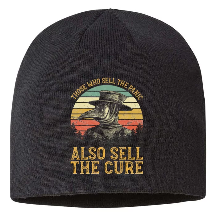 Those Who Sell The Panic Also Sell The Cure Anti Government 8 1/2in Sustainable Knit Beanie