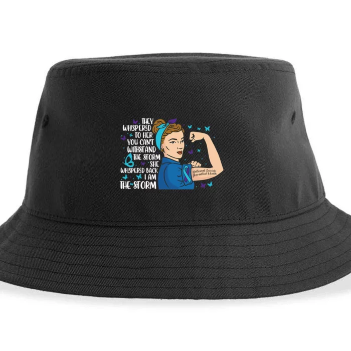 They Whispered To Her National Suicide Prevention Week Sustainable Bucket Hat