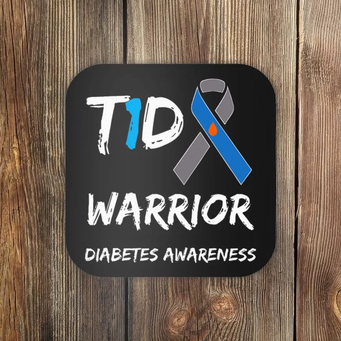 T1d Warrior Type 1 Diabetes Awareness Blue Ribbon Coaster