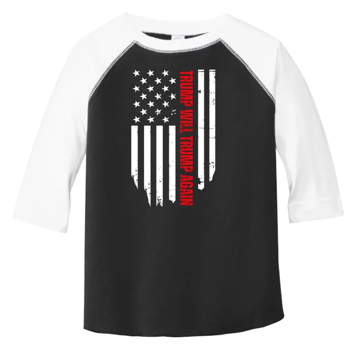 Trump Will Trump Again USA Vintage Flag Toddler Fine Jersey T-Shirt