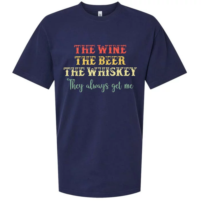 The Wine The Beer The Whiskey They Always Get Me Funny Sueded Cloud Jersey T-Shirt