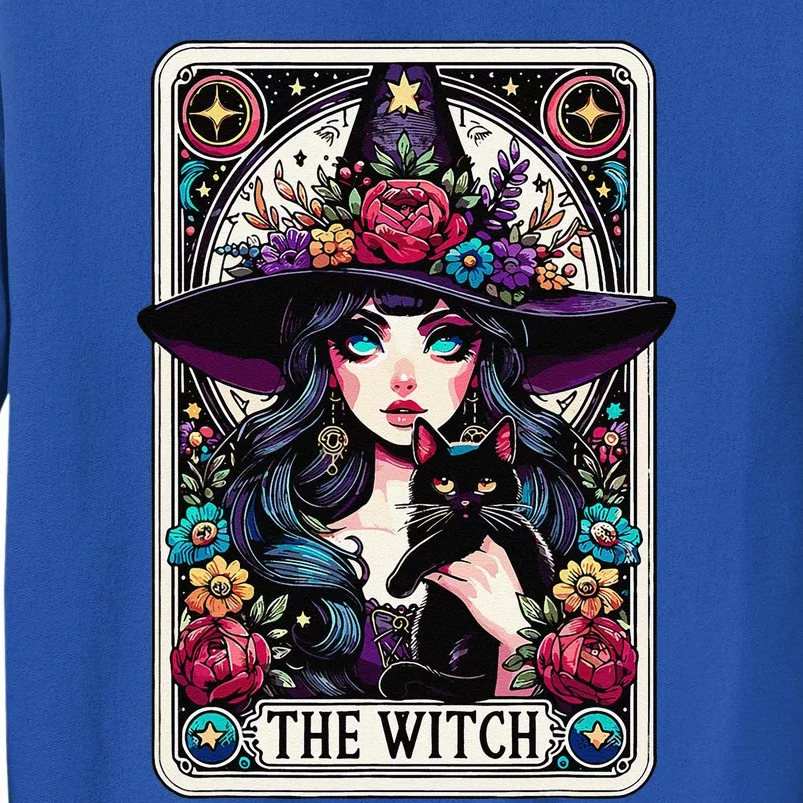 The Witch Tarot Card Halloween Gothic Witchy Vibes Black Cat Sweatshirt