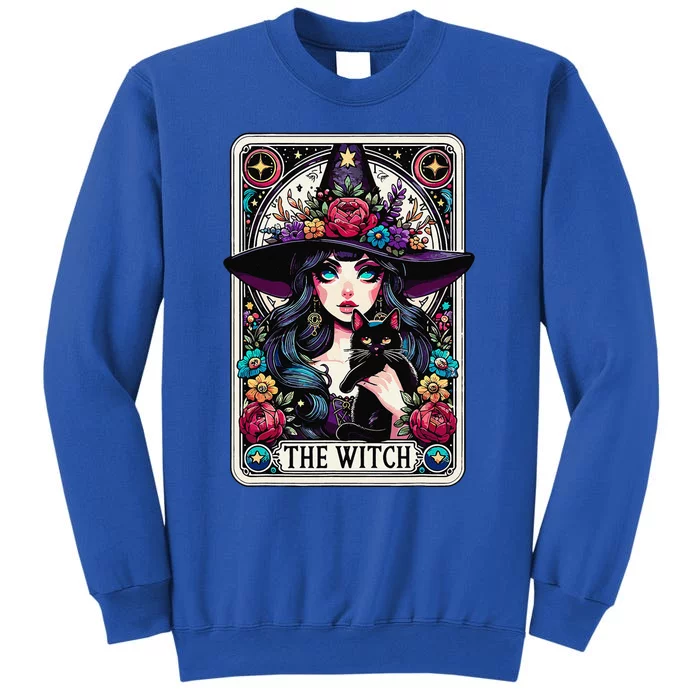 The Witch Tarot Card Halloween Gothic Witchy Vibes Black Cat Sweatshirt