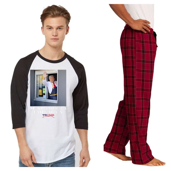 Trump Works The Drivethru Make America Fries Again Raglan Sleeve Pajama Set