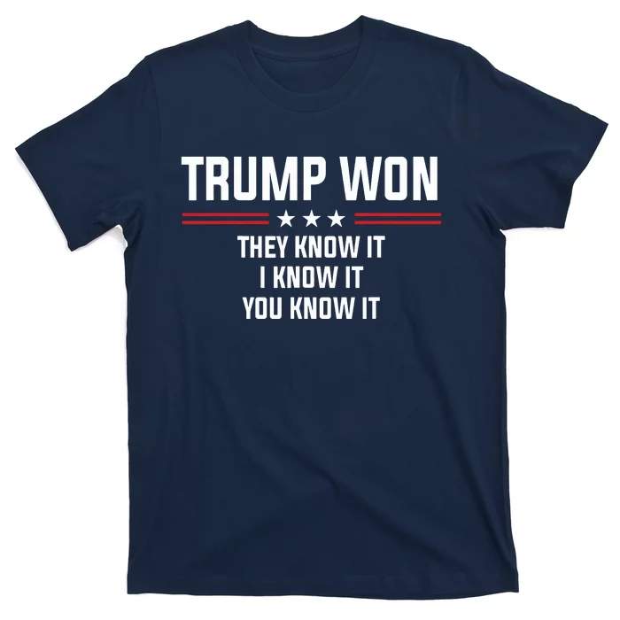 Trump Won They Know It I Know It You Know T-Shirt