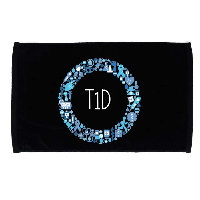 T1d Warrior Type One Diabetic Insulin Dependent Awareness Gift Microfiber Hand Towel