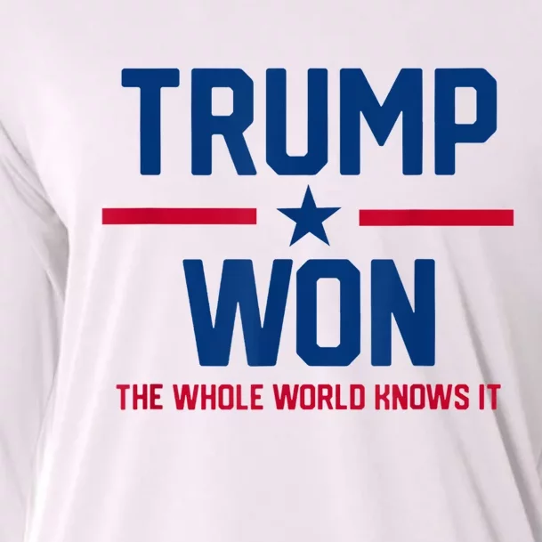 Trump Won The Whole World Knows It Cooling Performance Long Sleeve Crew