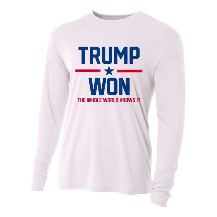 Trump Won The Whole World Knows It Cooling Performance Long Sleeve Crew