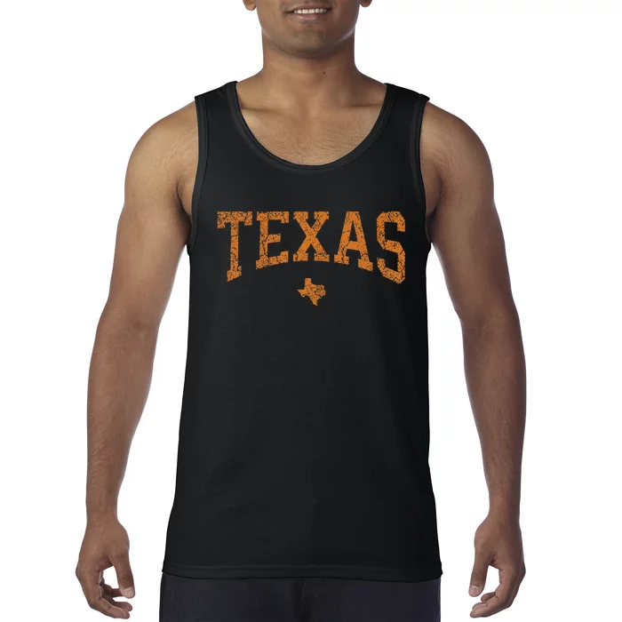 Texas Wo Texas State Map Distressed Tank Top