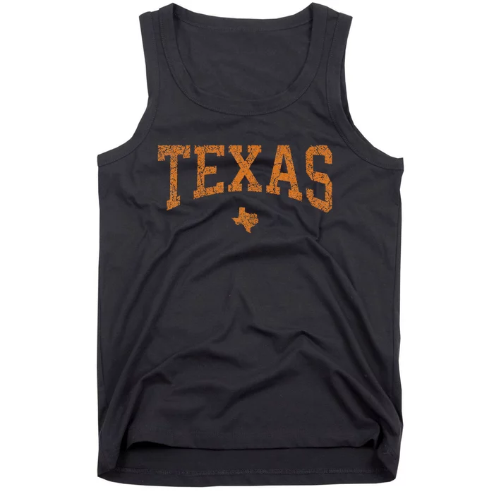 Texas Wo Texas State Map Distressed Tank Top