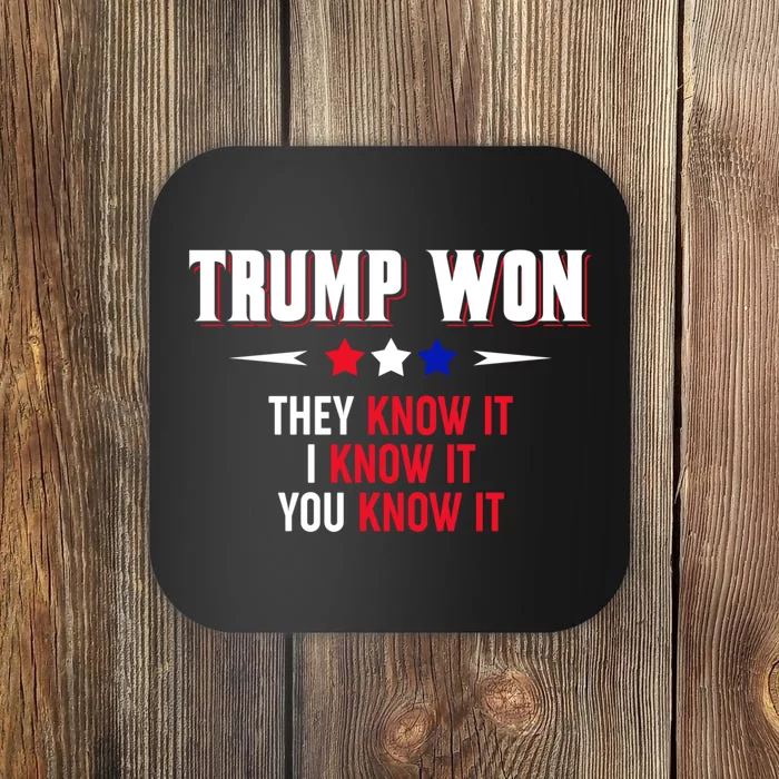 Trump Won They Know It I Know It You Know It Coaster