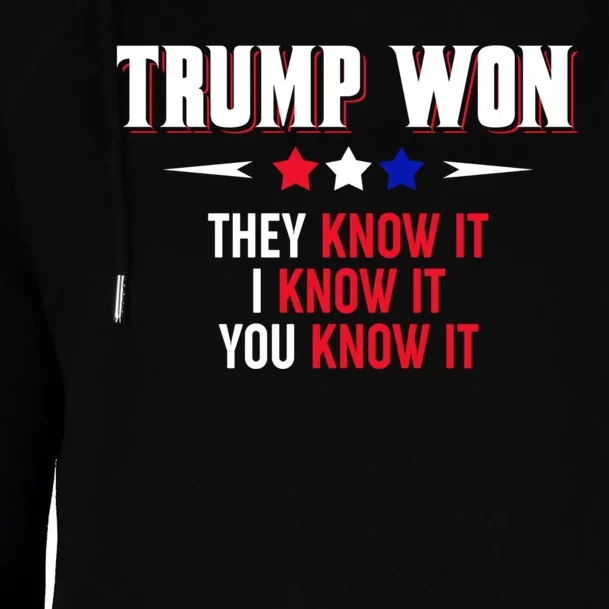 Trump Won They Know It I Know It You Know It Womens Funnel Neck Pullover Hood