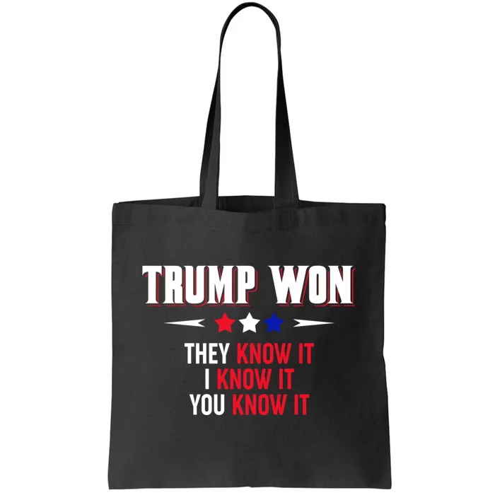 Trump Won They Know It I Know It You Know It Tote Bag