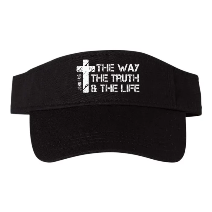 The Way Truth Life John 14 6 Bible Verse Christian Faith Valucap Bio-Washed Visor