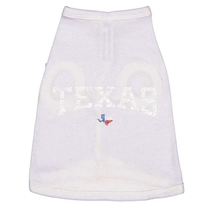 Texas Wo Texas State Map Flag Distressed Doggie Tank