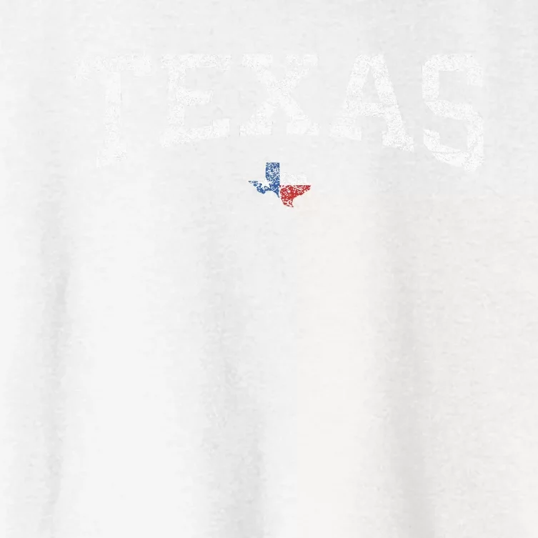 Texas Wo Texas State Map Flag Distressed Women's Crop Top Tee