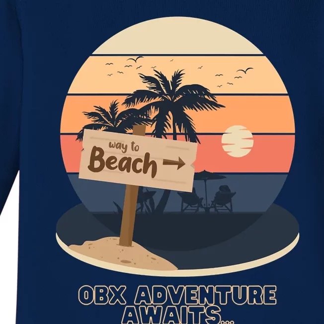 This Way To The Beach Adventure Awaits Ocean Summer Fun Baby Long Sleeve Bodysuit