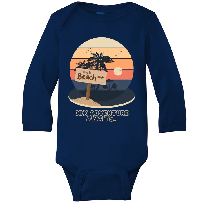 This Way To The Beach Adventure Awaits Ocean Summer Fun Baby Long Sleeve Bodysuit