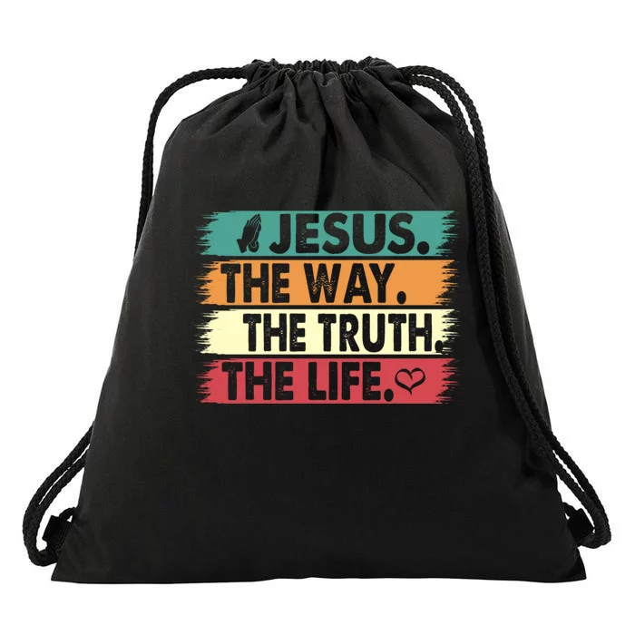 The Way The Truth The Life Christian Drawstring Bag