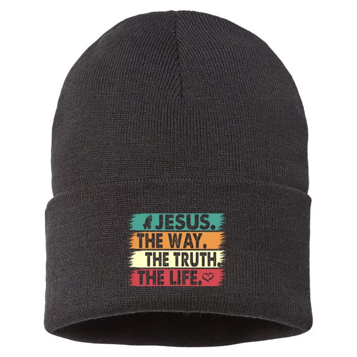 The Way The Truth The Life Christian Sustainable Knit Beanie