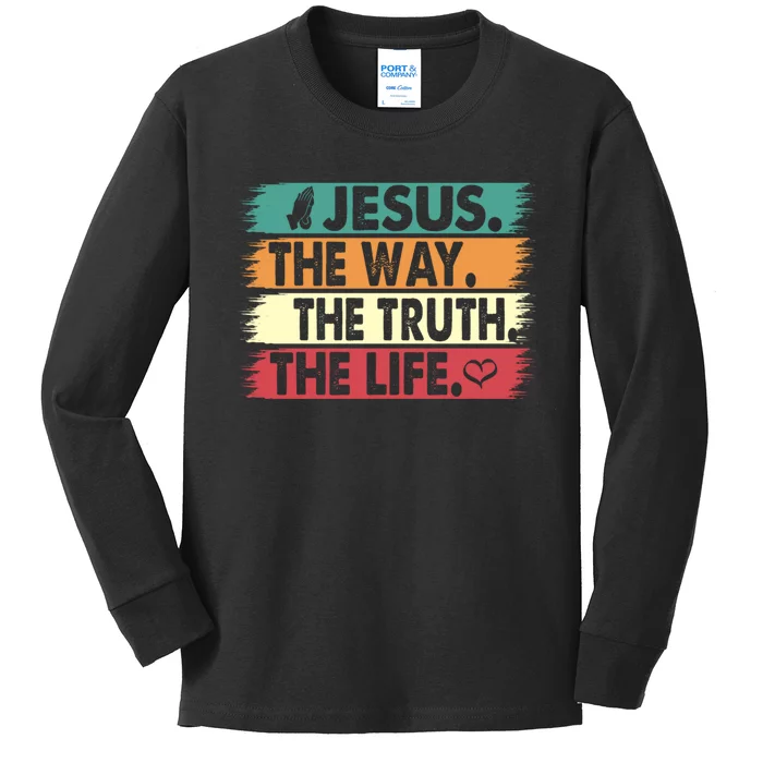 The Way The Truth The Life Christian Kids Long Sleeve Shirt