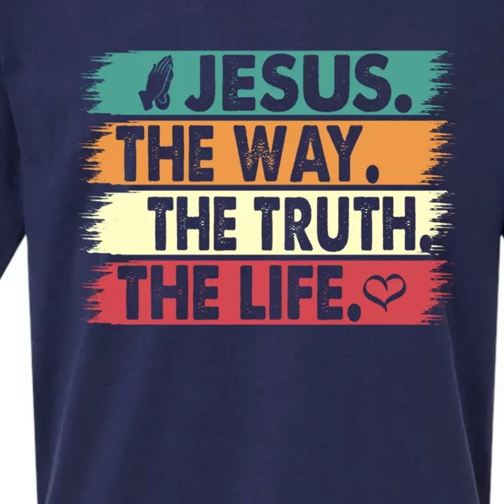 The Way The Truth The Life Christian Sueded Cloud Jersey T-Shirt