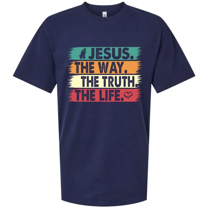 The Way The Truth The Life Christian Sueded Cloud Jersey T-Shirt