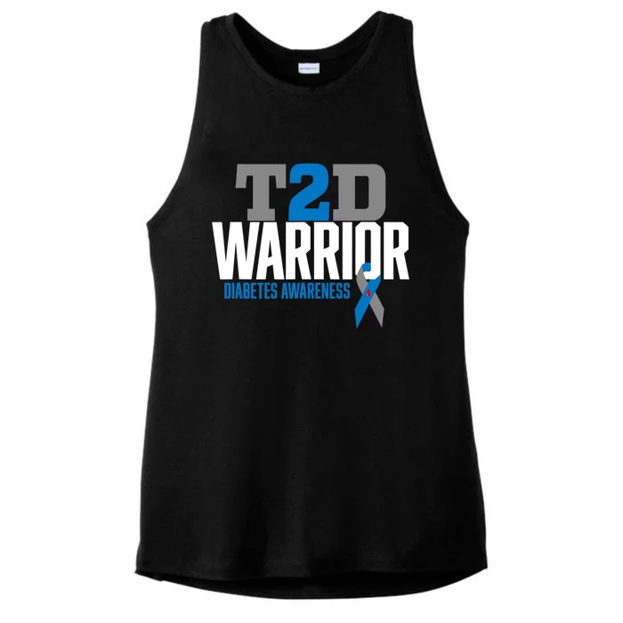 T2D Warrior Type 2 Diabetes Awareness Diabetic Ladies Tri-Blend Wicking Tank