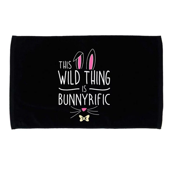 This Wild Thing Is Bunnyrific Easter Bunny Ears Microfiber Hand Towel