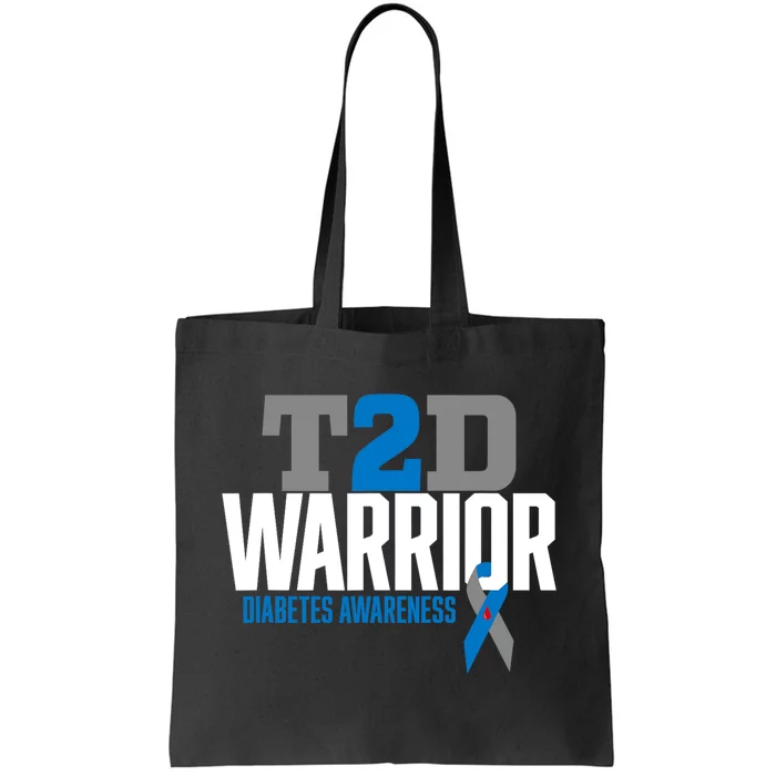 T2D Warrior Type 2 Diabetes Awareness Diabetic Tote Bag