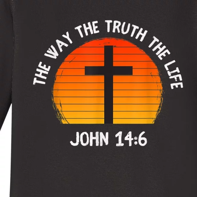 The Way The Truth The Life John 14:6 Christian Bible Verse Baby Long Sleeve Bodysuit