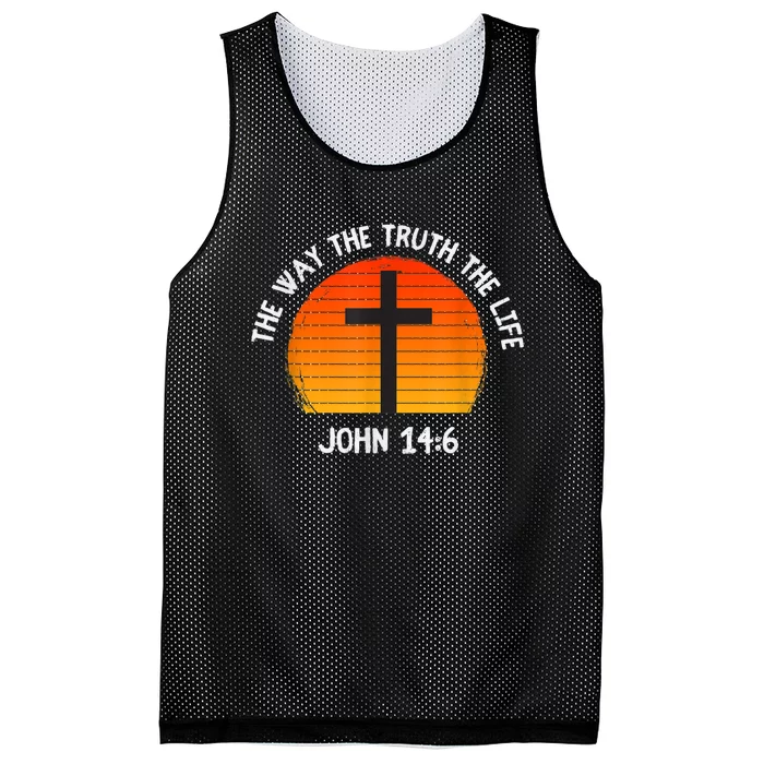 The Way The Truth The Life John 14:6 Christian Bible Verse Mesh Reversible Basketball Jersey Tank