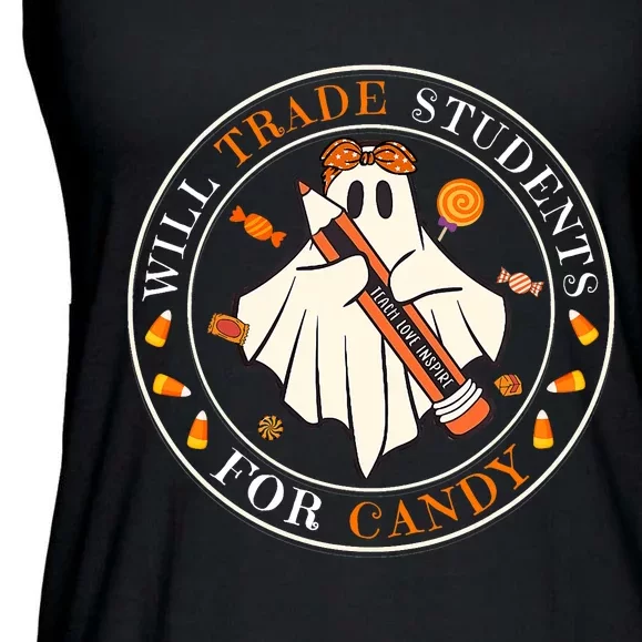 Teacher Will Trade Students For Candy Easy Halloween Costume Ladies Essential Flowy Tank