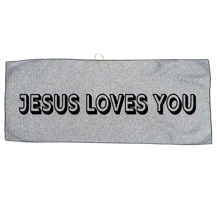 Top Words That Christians Say JESUS LOVES YOU Large Microfiber Waffle Golf Towel