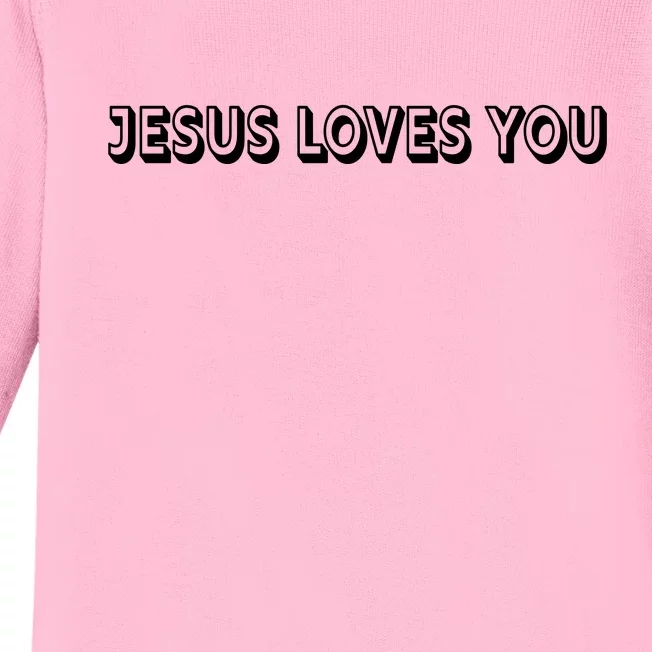 Top Words That Christians Say JESUS LOVES YOU Baby Long Sleeve Bodysuit