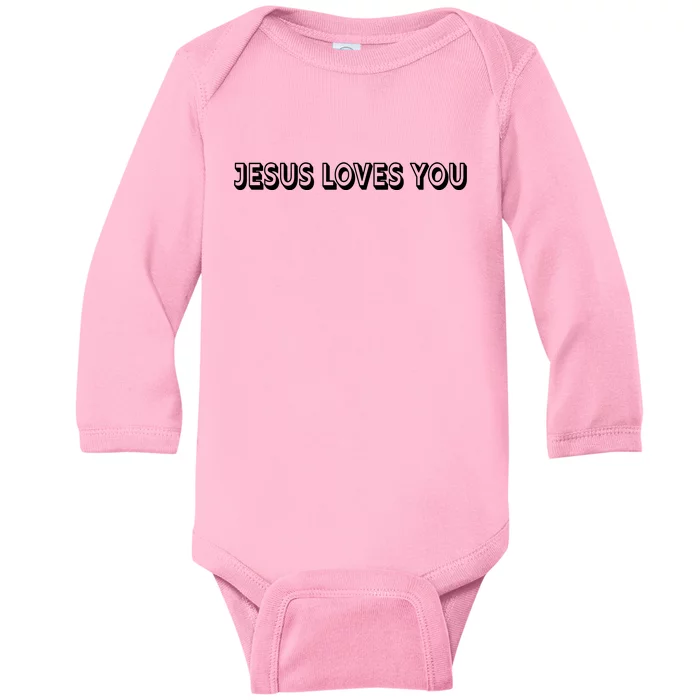 Top Words That Christians Say JESUS LOVES YOU Baby Long Sleeve Bodysuit