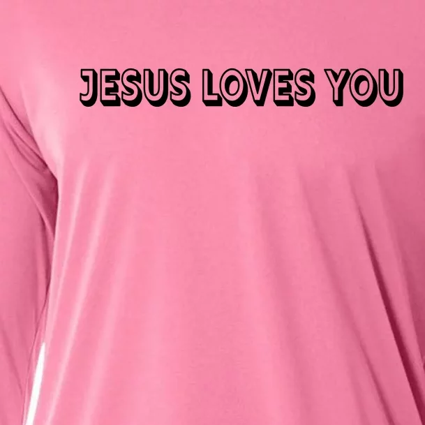 Top Words That Christians Say JESUS LOVES YOU Cooling Performance Long Sleeve Crew