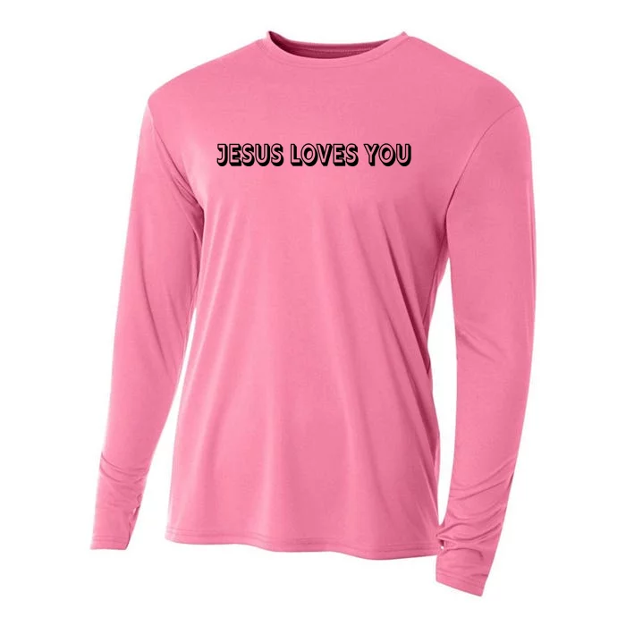 Top Words That Christians Say JESUS LOVES YOU Cooling Performance Long Sleeve Crew