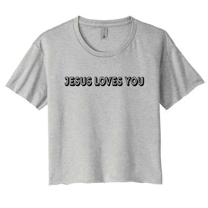 Top Words That Christians Say JESUS LOVES YOU Women's Crop Top Tee