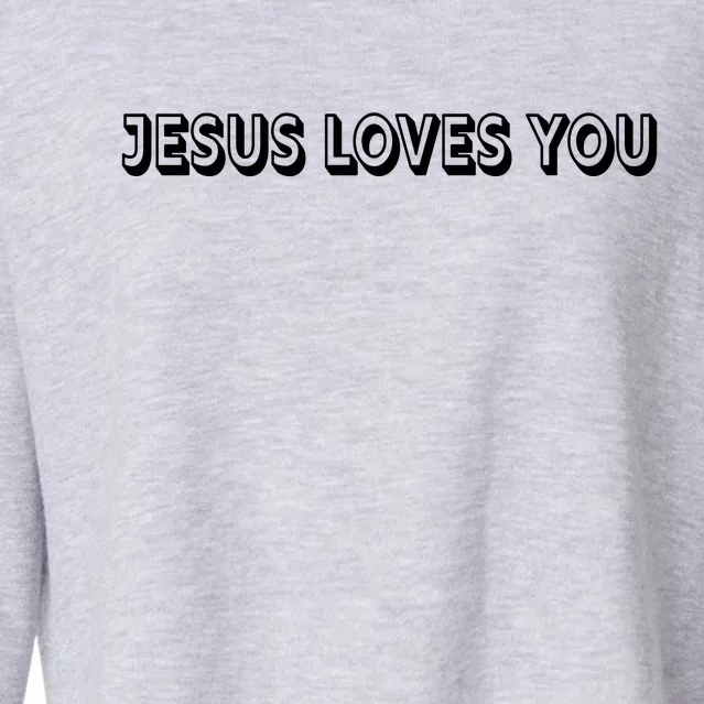 Top Words That Christians Say JESUS LOVES YOU Cropped Pullover Crew