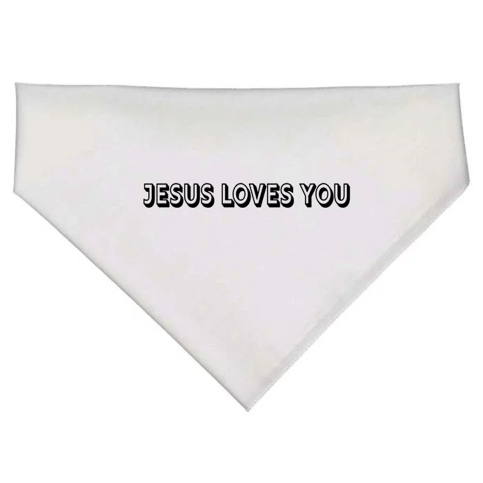 Top Words That Christians Say JESUS LOVES YOU USA-Made Doggie Bandana