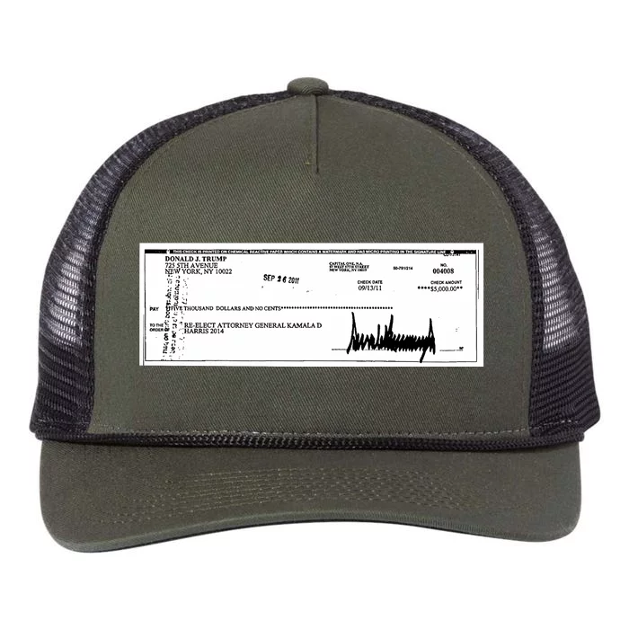 Trump Wrote That Check To Reelect Kamala Harris In 2011 Retro Rope Trucker Hat Cap