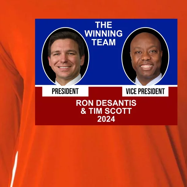 The Winning Team Ron Desantis And Tim Scott 2024 Cooling Performance Long Sleeve Crew